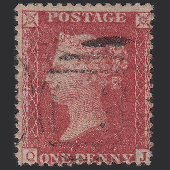 GB QV 1857 1d Rose-red (Plate 57) SG40-C10(1) QJ FU Light Cancel