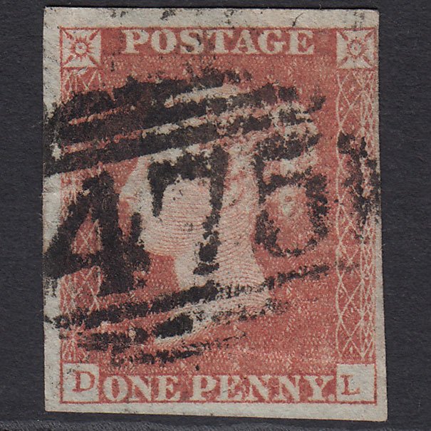 GB QV 1841 1d (Plate 104) SG8-B1(1) DL GU 4 Margins Loughborough 475