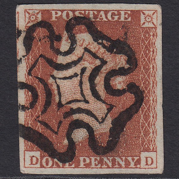 GB QV 1841 1d Red-brown (Plate 19) SG8-B1(1) DD VFU 4 Good Margins MX