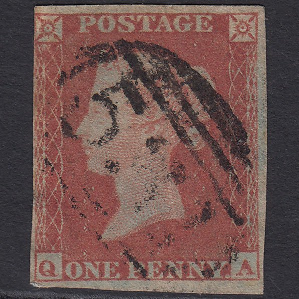 GB QV 1841 1d Red-brown (Plate 160) SG8-B2(1) QA GU nr 4 Margins Mold 531