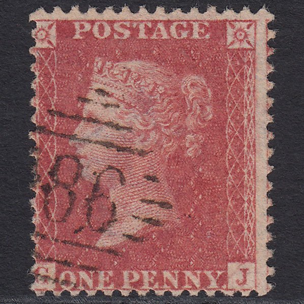 GB QV 1857 1d Rose-red (Plate 49) SG40-C10(1) GJ VFU Dublin 186 Misperf