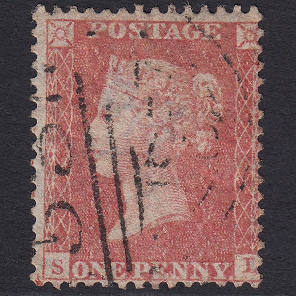 GB QV 1857 1d Pale Rose Transitional (Plate 38) SGC9A(1) SL FU Bath 53