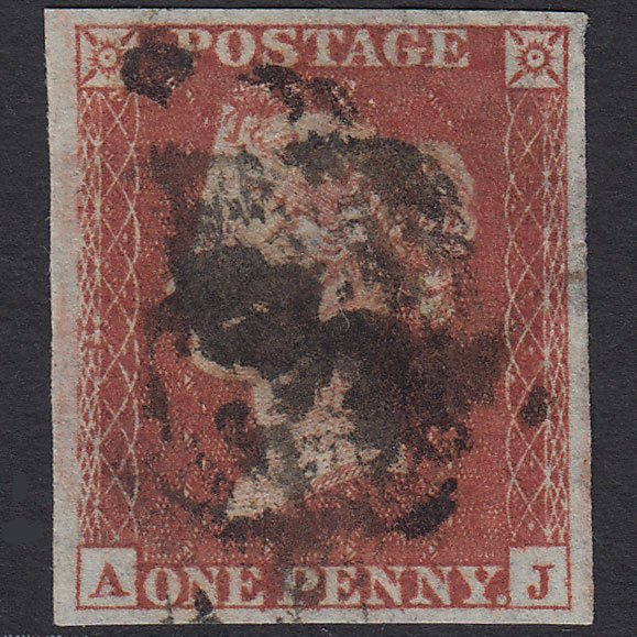 GB QV 1841 1d (Plate 166) SG8-B2(1) AJ GU Missing Imprimatur 4 Good Margins