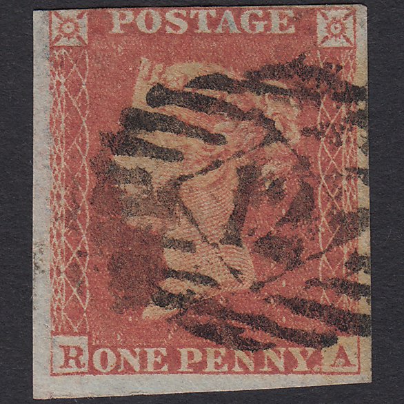 GB QV 1841 1d Red-brown (Plate 168) SG8-B2(1) RA GU 3 Margins London IS 12