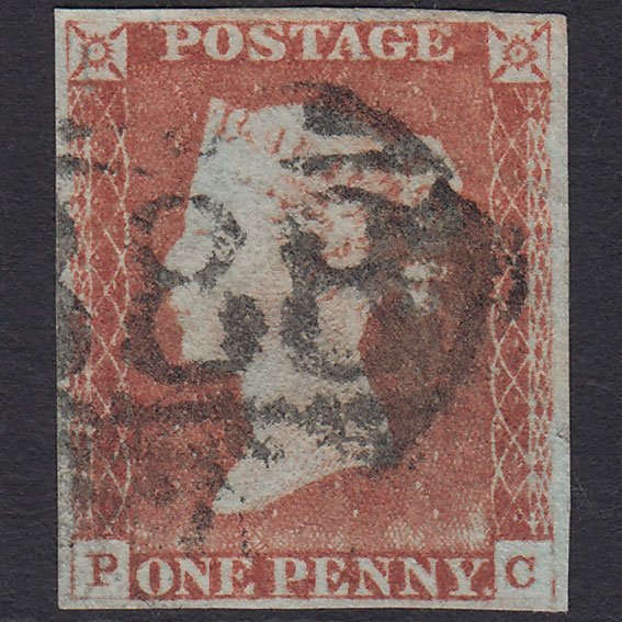 GB QV 1841 1d Pale Red-brown (Plate 69) SG9-B1(3) PC GU 4 Margins