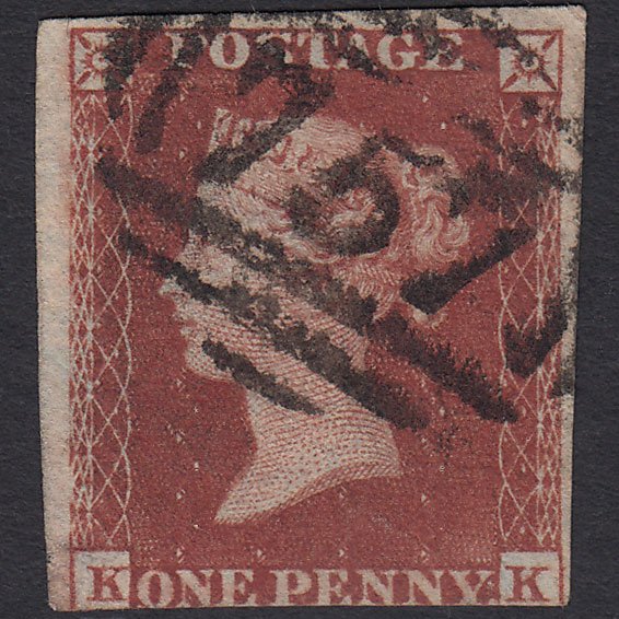 GB QV 1841 1d Deep Red-brown (Plate 166) SG10-B2(1) KK GU Stroud 757