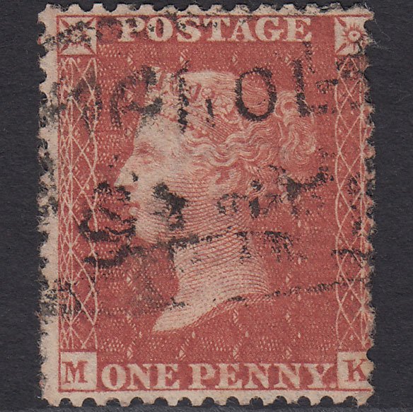 GB QV 1856 1d (Plate 43) SG29-C8(1) MK FU Nicholson ST Scots Local Cancel