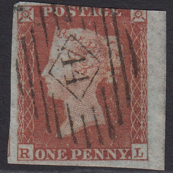 GB QV 1841 1d (Plate 173) SG8-B2(1) RL GU 3 Margins London IS 44 Marginal