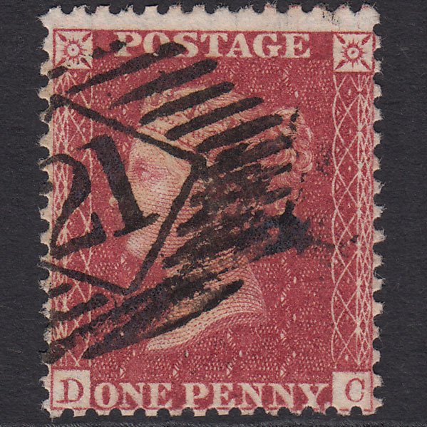 GB QV 1857 1d Deep Rose-red (Plate 56) SG41-C10(4) DC FU London IS 21