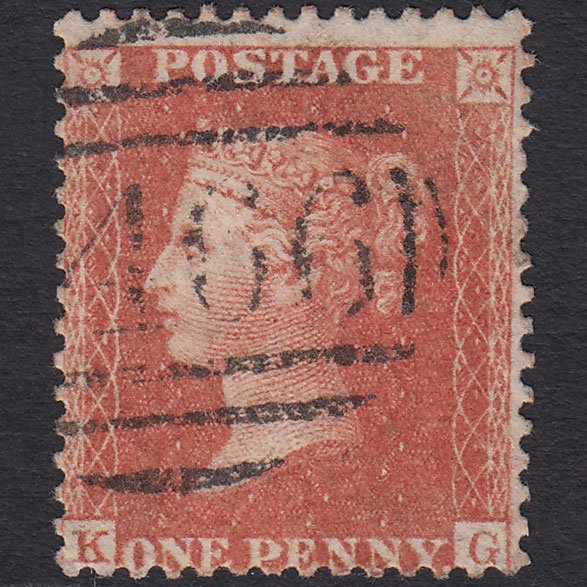 GB QV 1857 1d Orange-brown (Plate 32) SG33-C8(5) KG FU Liverpool 466
