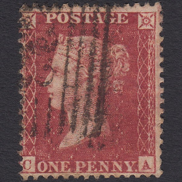 GB QV 1857 1d Rose-red (Plate 38) SG40-C10(1) CA GU Scotland