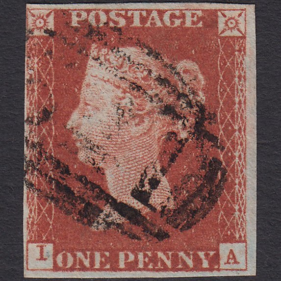 GB QV 1841 1d Red-brown (Plate 60) SG8-B1(1) IA FU 4 Margins Newark 541