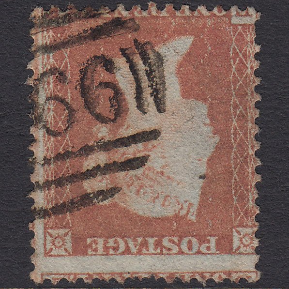 GB QV 1855 1d Red-brown (Plate 198) SG22-C2(1) Wmk Inv EF GU Misperf