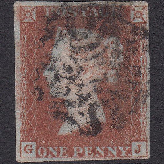 GB QV 1841 1d Red-brown (Plate 17) SG8-B1(1) GJ GU 4 Margins Maltese Cross