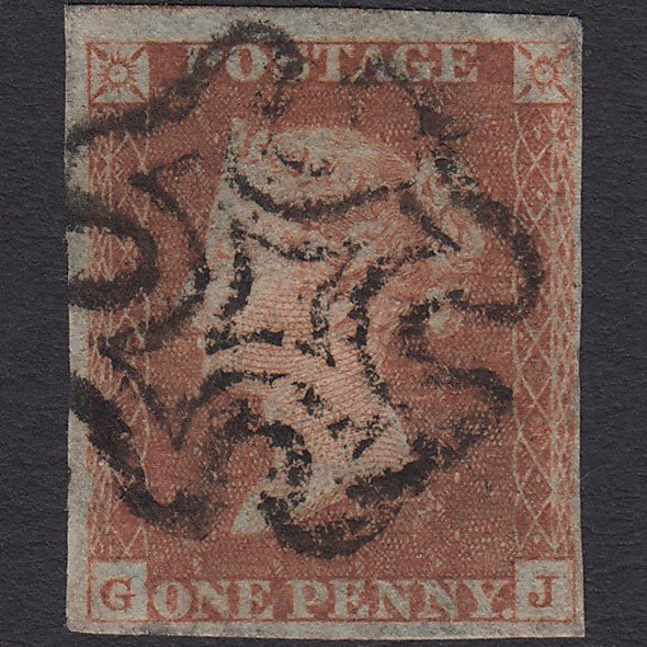 GB QV 1841 1d Red-brown (Plate 19) SG8-B1(1) GUideline GJ GU 4 Margins MX