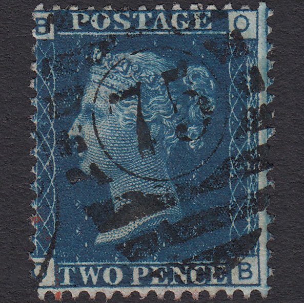 GB QV 1869 2d Deep Blue (Plate 13) SG47-G3 OB FU London D&S 75