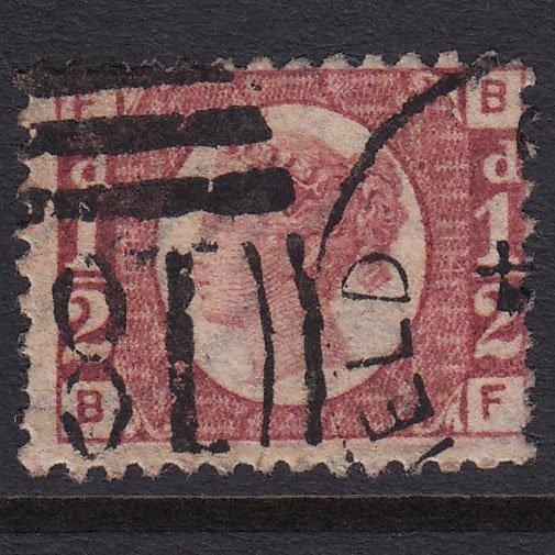 GB QV 1870 1/2d Rose-red (Plate 14) SG48-G4 BF FU Chesterfield 186