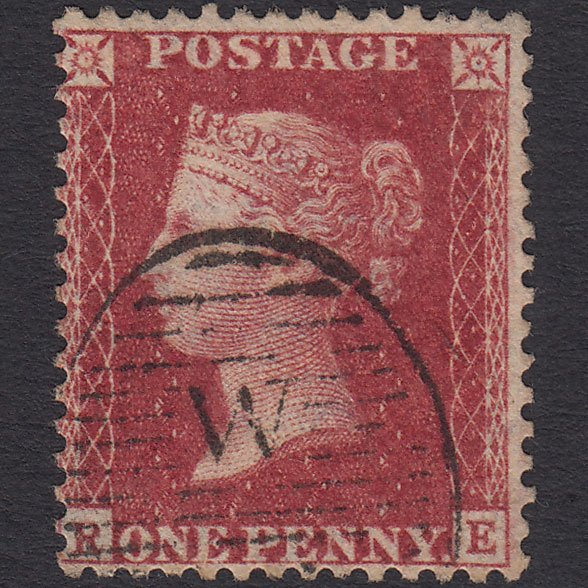 GB QV 1857 1d Rose-red (Plate 48) SG40-C10(1) RE FU London D&S Cancel