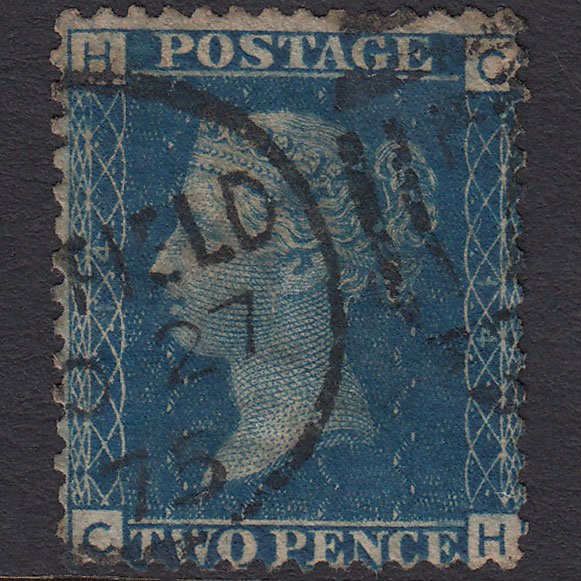GB QV 1869 2d Blue (Plate 14) SG46-G3 CH GU Sheffield CDS Cancel