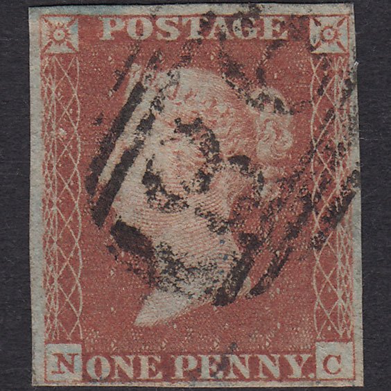 GB QV 1841 1d Red-brown (Plate 77) SG8-B1(1) NC FU 4 Margins Blackburn 98