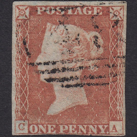 GB QV 1841 1d (Plate 77) SG9-B1(3) CA GU nr 4 Margins Barnard Castle 48