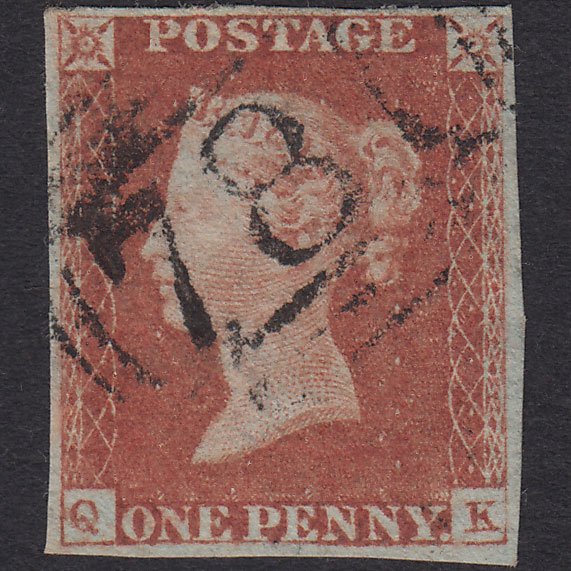 GB QV 1841 1d Red-brown (Plate 77) SG8-B1(1) QK FU 4 Margins Callington 781