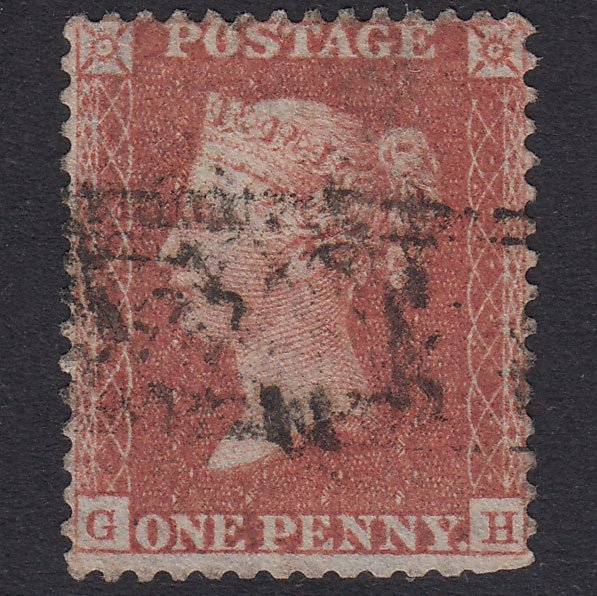 GB QV 1855 1d Red-Brown Plate 12 SG24-C3(1) GH GU Scots Local Cancel