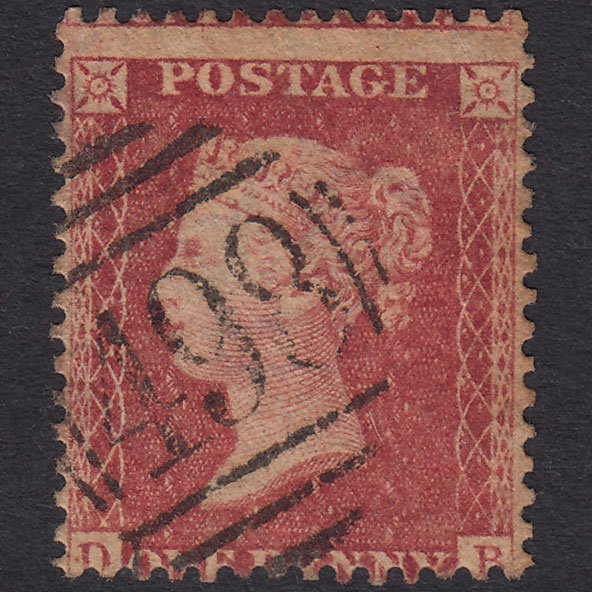 GB QV 1857 1d Plate 58 SG40-C10(1) DB GU Manchester 498 Spoon Misperf