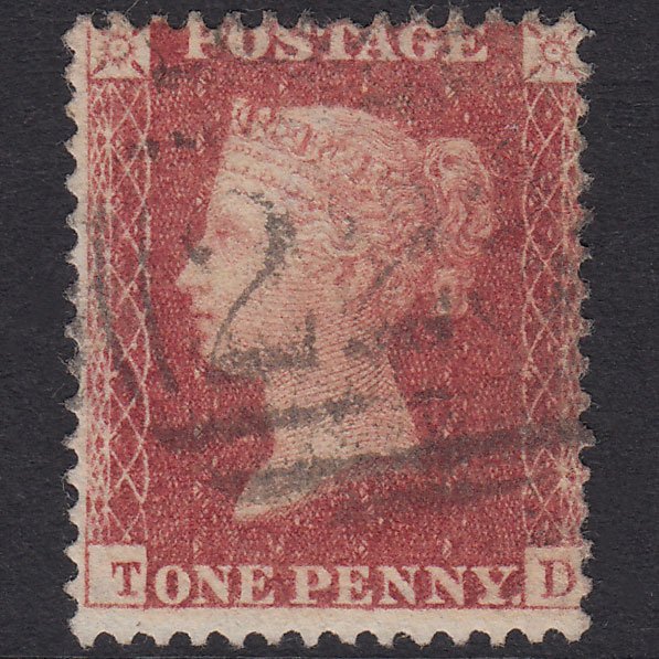 GB QV 1857 1d Rose-Red Plate 66 SG40-C10(1) TC FU Coventry 223