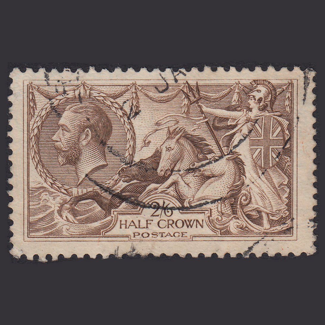 GB KG5 1918 2/6 Pale Brown Seahorses SG415A-N65(4) FU CDS