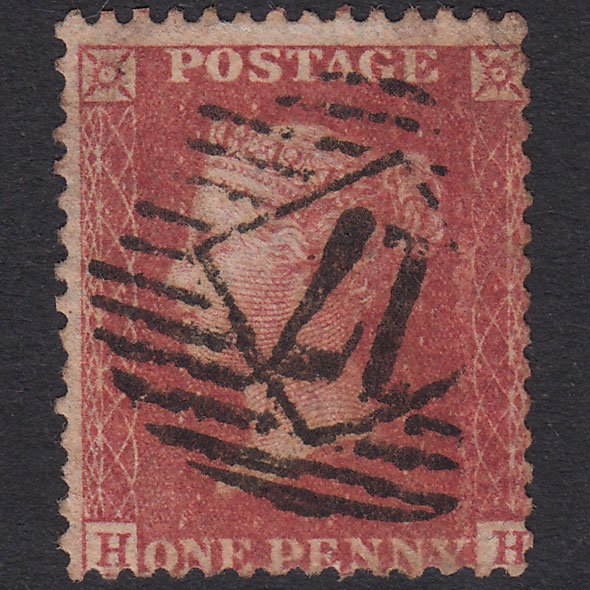 GB QV 1857 1d Rose-Red Plate 48 SG40-C10(1) HH GU London IS 17