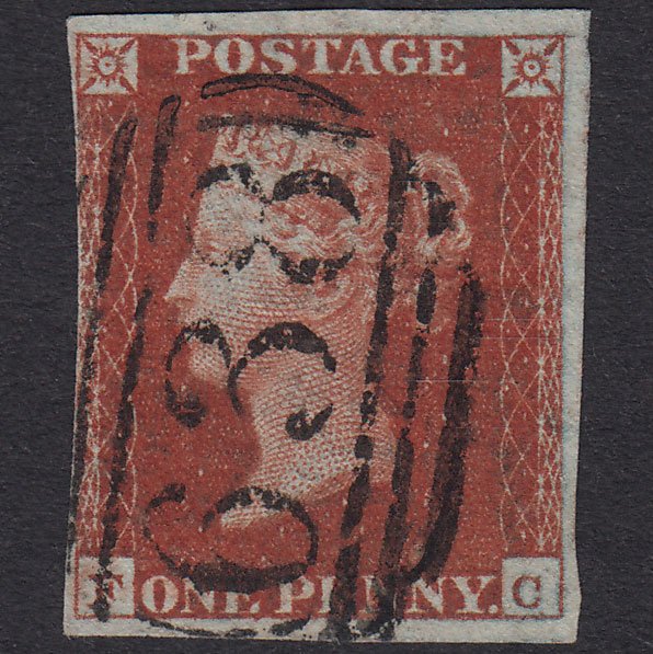 GB QV 1841 1d Red-Brown Plate 51 SG8-B1(1) FC FU Nr 4M Prembroke Dock 368