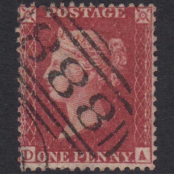 GB QV 1857 1d Deep Rose-Red Plate 42 SG41-C10(2) DA FU Winchester 888