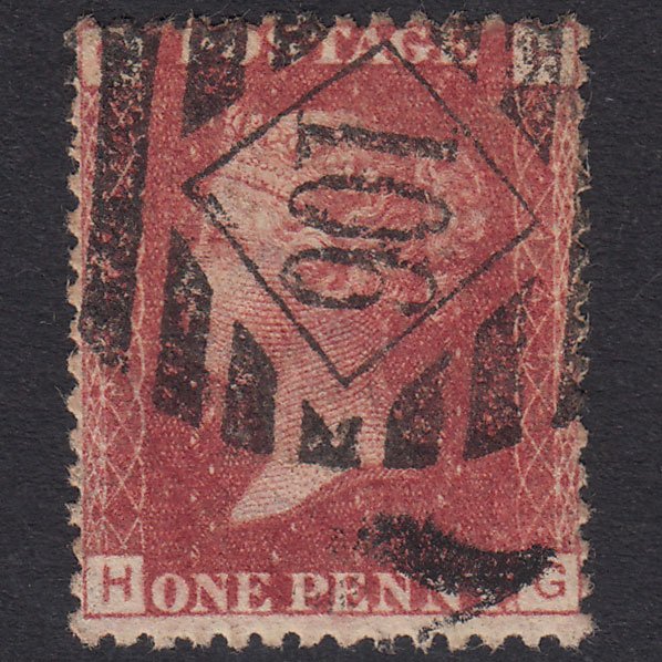 GB QV 1864 1d Lake-Red Plate 145 SG44-G1(2) HG GU London IS 106 106D10