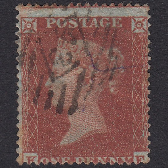 GB QV 1854 1d Red-Brown Plate 155 SG17-C1(1) KE GU