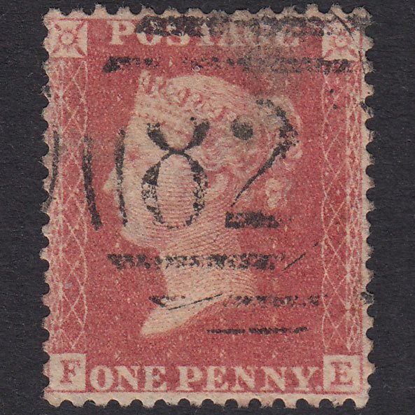 GB QV 1857 1d Rose-Red Plate 49 SG40-C10(1) FE GU