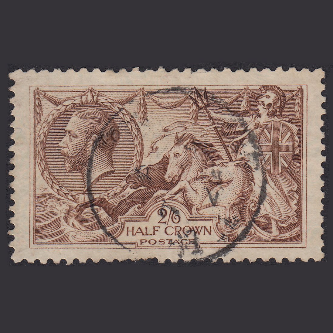 GB KG5 1918 2/6 Reddish Brown Seahorses SG415-N65(3) GU CDS