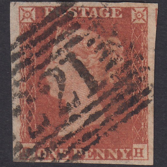 GB QV 1841 1d Red-Brown Plate 172 SG8-B2(1) BH FU 4 Margins Leith 221