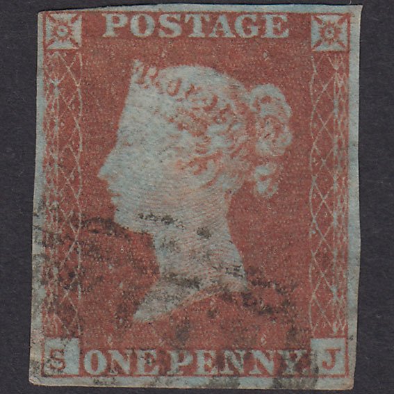 GB QV 1841 1d Red-Brown Plate 103 SG8-B1(1) SJ GU