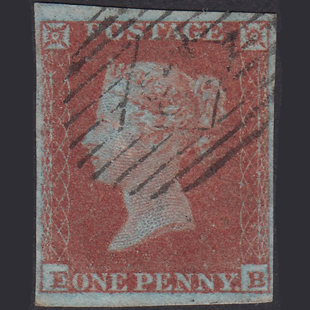 GB QV 1841 1d Very Blued Plate 138 SG8A-B1(2) EB VFU 4M London IS Cancel