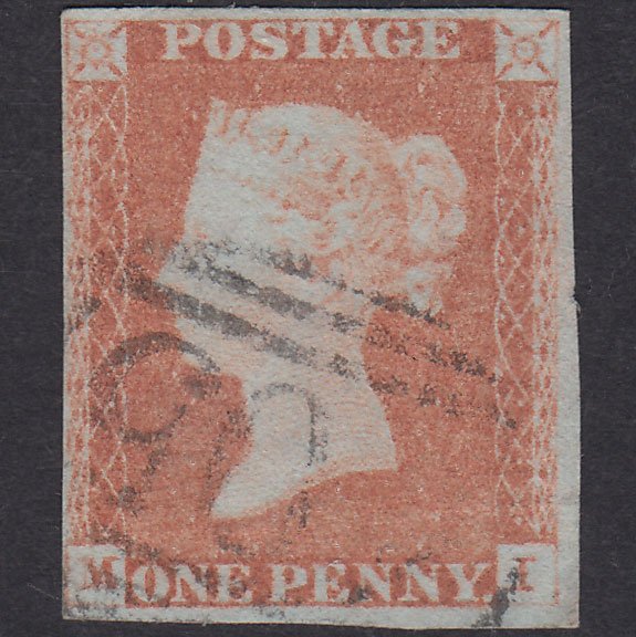 GB QV 1841 1d Orange-Brown Plate 70 SG12-B1(6) MI GU 4M Ipswich 405