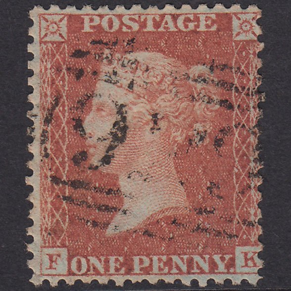 GB QV 1856 1d Red-Brown Plate 34 SG29-C8(1) FK FU Yeovil 929