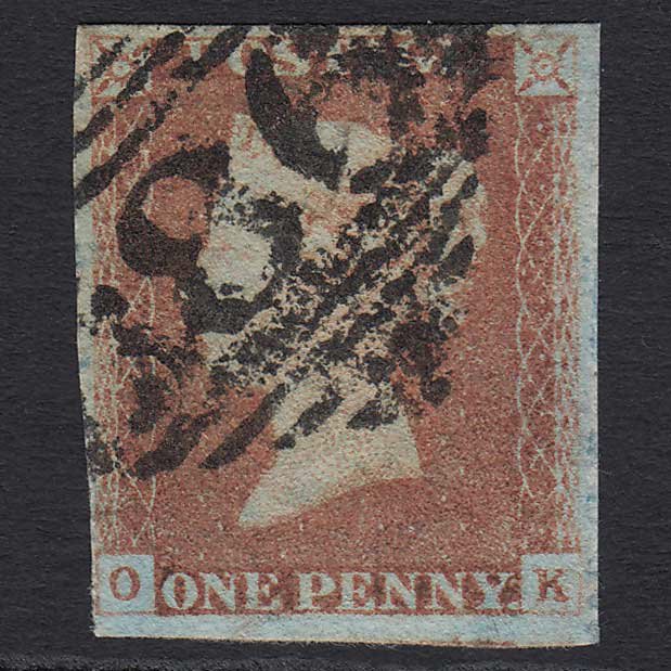 GB QV 1841 1d Red-brown (Plate 67) (SG8) 'OK' GU Dublin (186) 4 Margins
