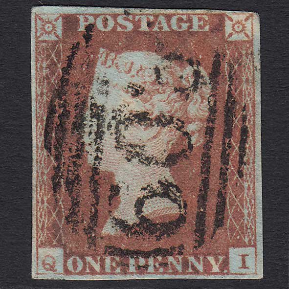 GB QV 1841 1d Red-brown (Plate 76) (SG8) 'QI' GU Oxford (603) 4 Margins