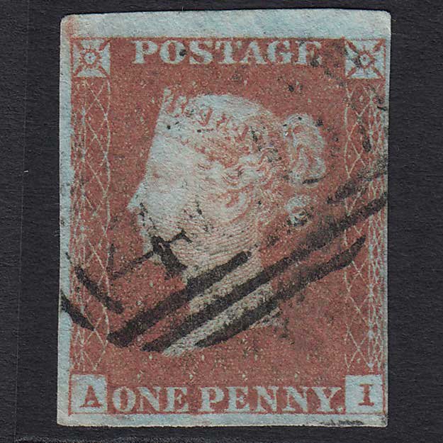 GB QV 1841 1d Red-brown (Plate 73) (SG8) 'AI' FU 4M Missing Imprimatur