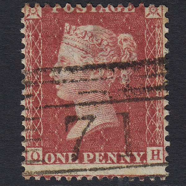 GB QV 1857 1d Rose-red (Plate 34) SG40-C10(1) QH GU Castle Douglas 71
