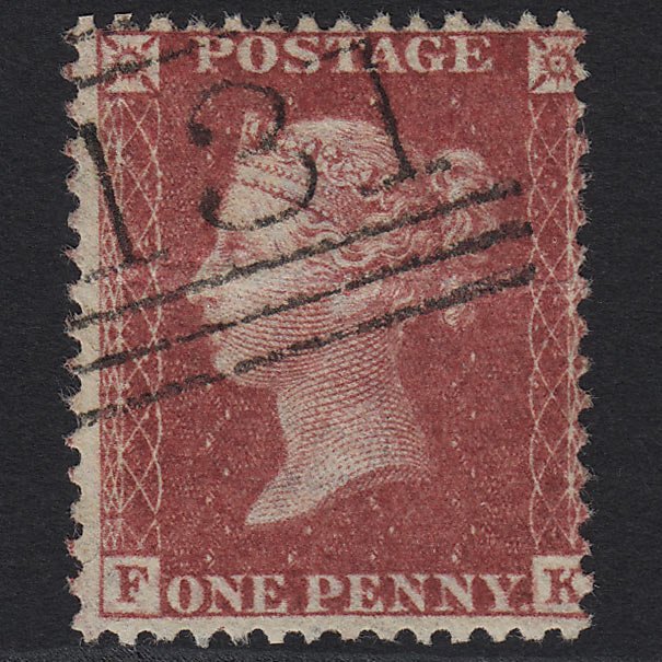 GB QV 1857 1d Rose-red (Plate 47) SG40-C10(1) FK GU Edinburgh 131