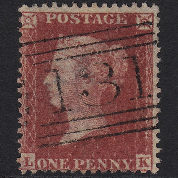 GB QV 1857 1d Rose-red (Plate 52) SG40-C10(1) LK FU Edinburgh 131