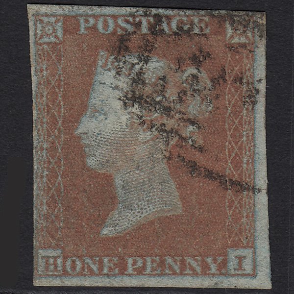 GB QV 1841 1d Red-brown (Plate 122) SG8-B1(1) HI FU Light Cancel 4 Margins