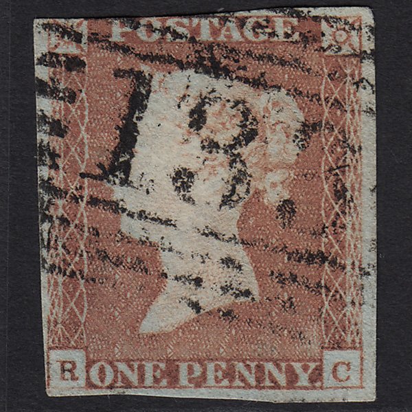 GB QV 1841 1d Pale Red-brown (Plate 75) SG9-B1(3) RC GU Elgin 133